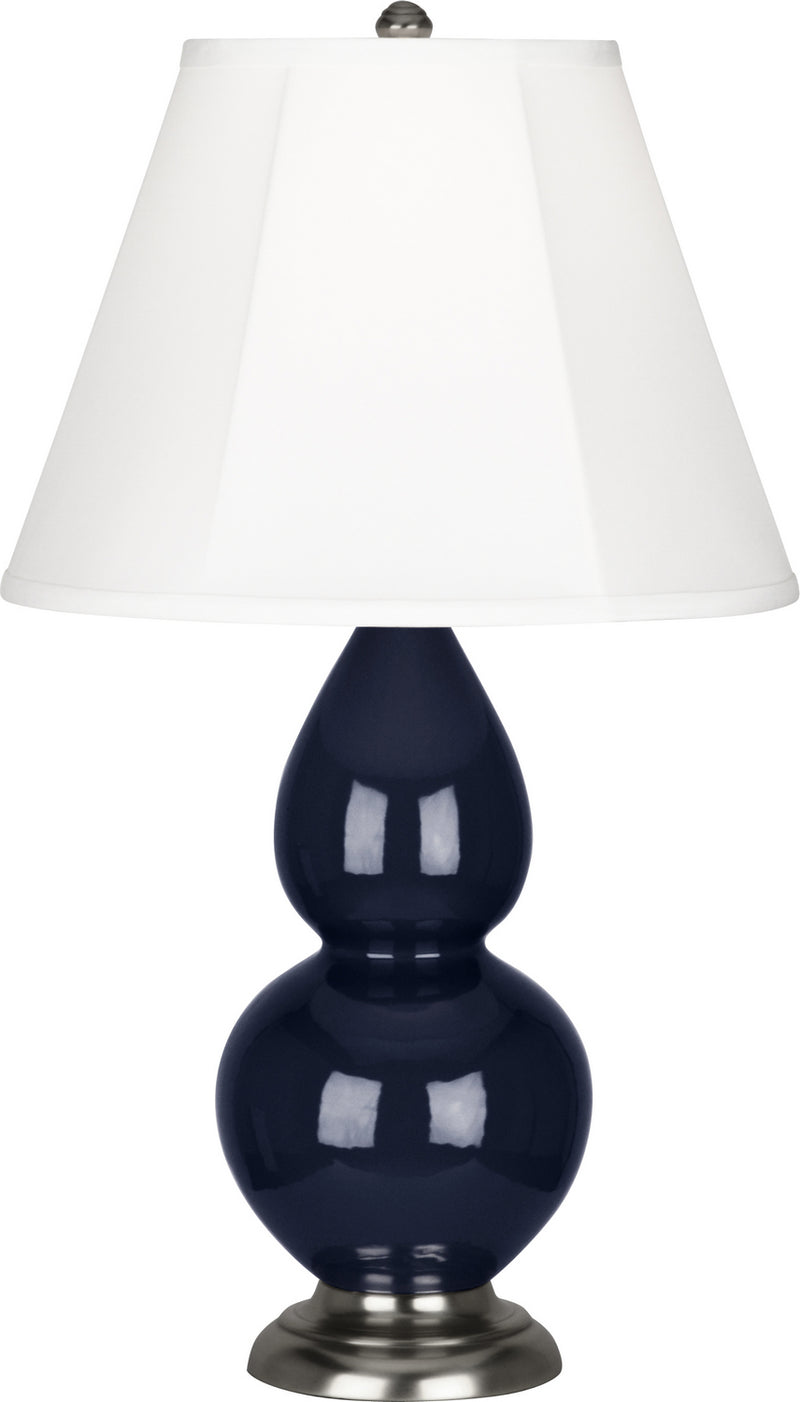 Small Double Gourd Accent Lamp with Ivory Stretched Fabric Shade - Lamps Expo