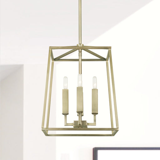 Thea 4-Light 12" Chandelier in Aged Brass