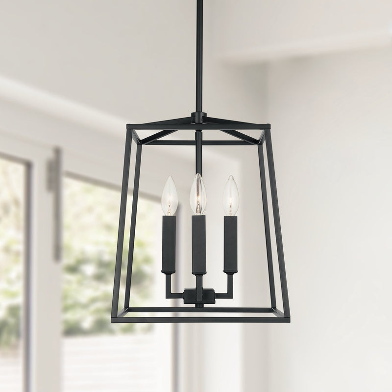Thea 4-Light 12" Chandelier in Matte Black