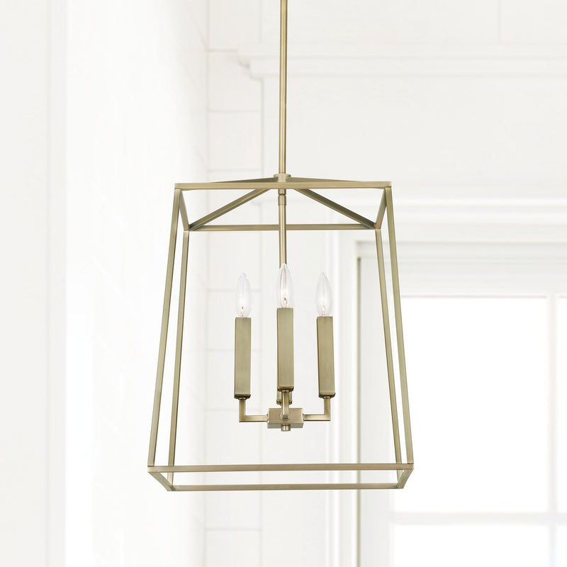 Thea 4-Light 16" Chandelier in Aged Brass