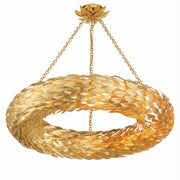 Broche 8 Light 33.5" Pendant in Antique Gold