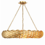 Broche 8 Light 33.5" Pendant in Antique Gold