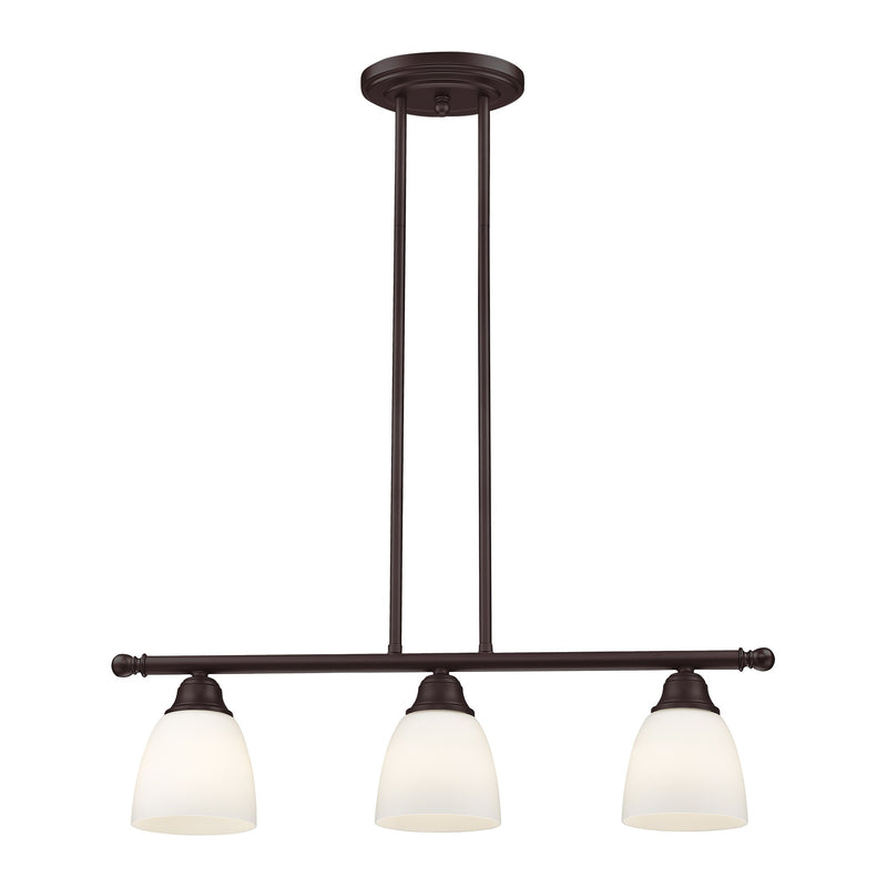 Somerville 3-Light Linear Chandelier in Bronze