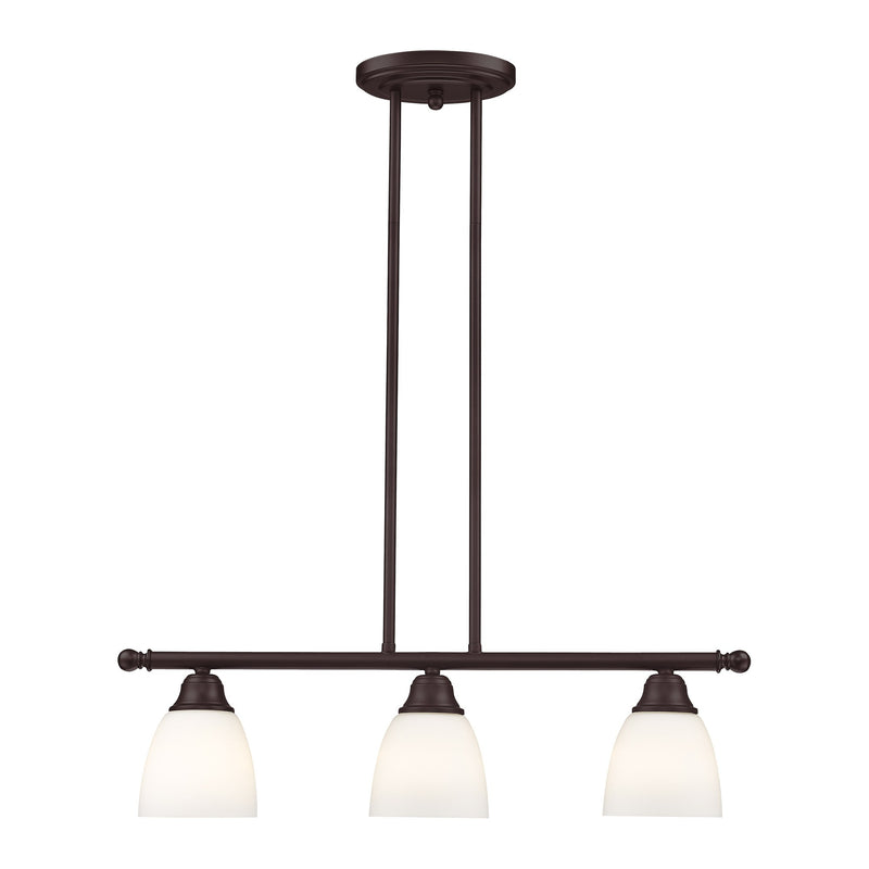 Somerville 3-Light Linear Chandelier in Bronze