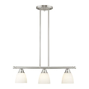 Somerville 3-Light Linear Chandelier in Brushed Nickel