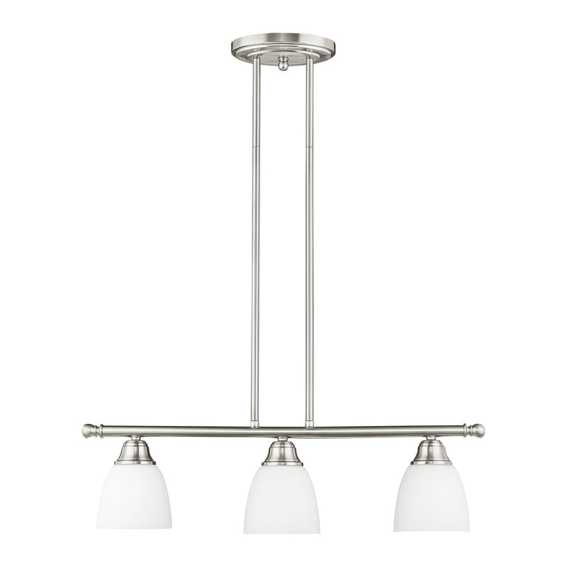Somerville 3-Light Linear Chandelier in Brushed Nickel