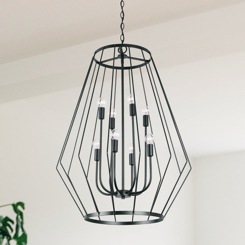 Corey 8-Light Chandelier in Matte Black