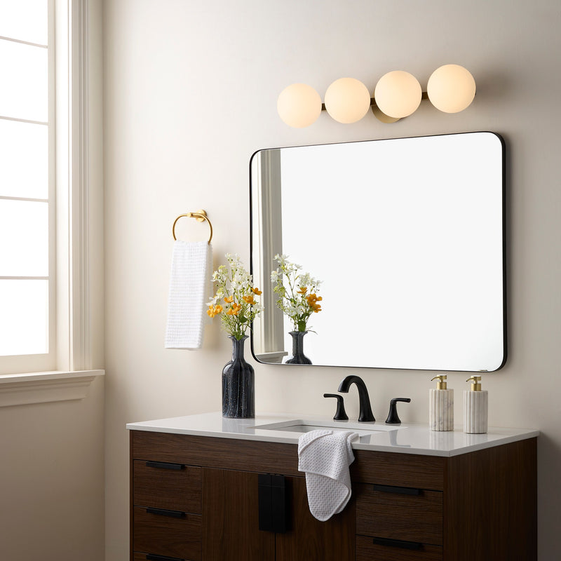 Jasper 4 Light Vanity in Aged Brass