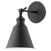 Small Cone Wall Sconce in Textured Black