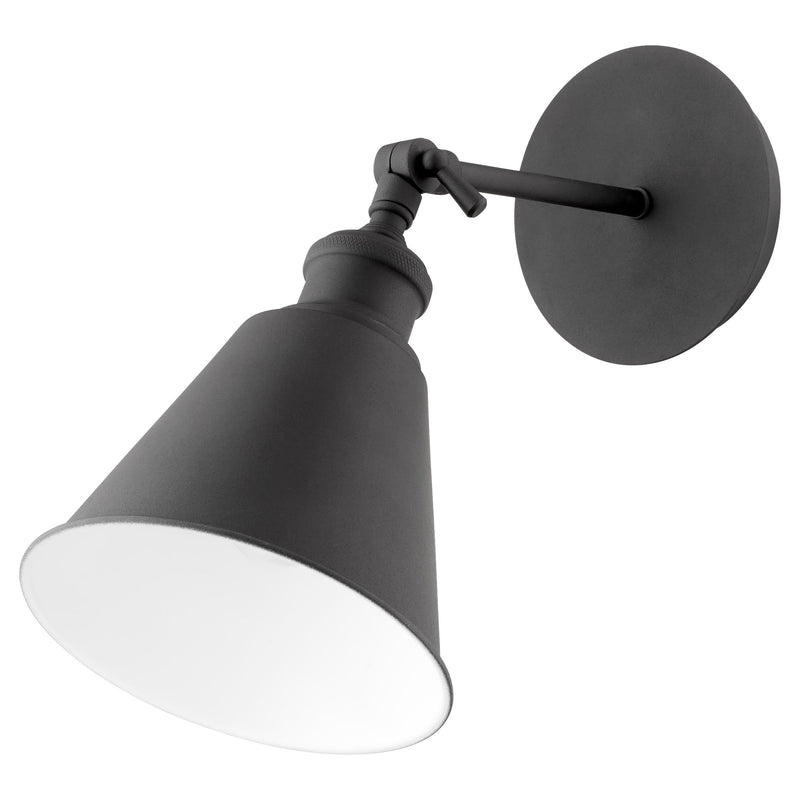 Small Cone Wall Sconce in Textured Black