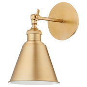 Small Cone Wall Sconce in Aged Brass