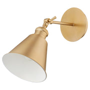 Small Cone Wall Sconce in Aged Brass