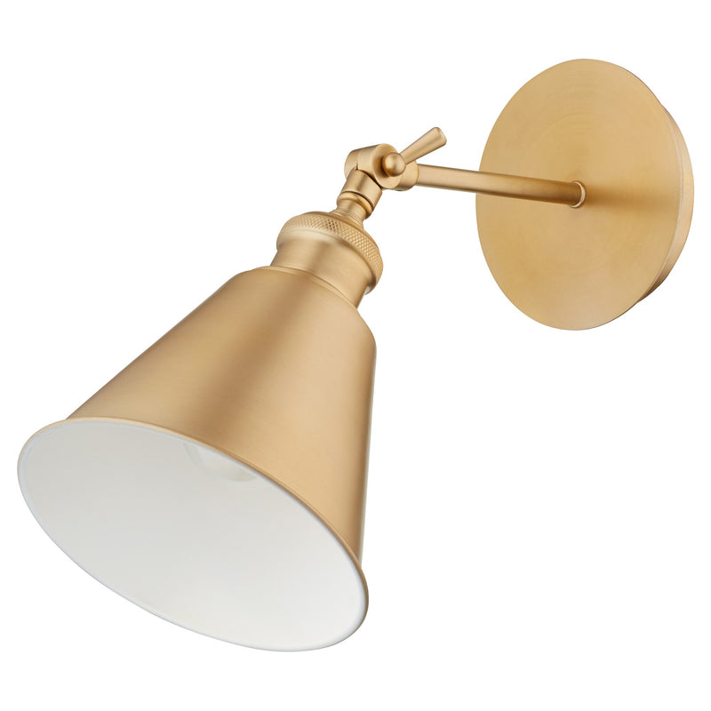 Small Cone Wall Sconce in Aged Brass