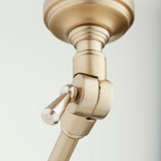 1 Light Metal Cone Swing Arm Wall Lamp in Aged Brass
