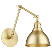1 Light Swing Arm Wall Lamp in Aged Brass