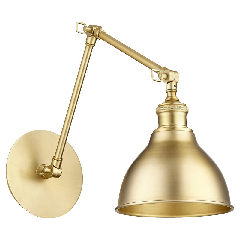 1 Light Swing Arm Wall Lamp in Aged Brass