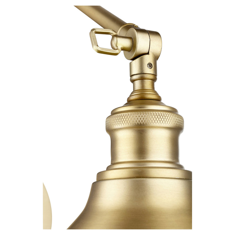 1 Light Swing Arm Wall Lamp in Aged Brass