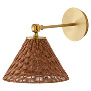 Robinson Small Wicker Wall Sconce in Aged Brass