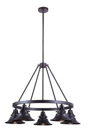 Union 5 Light 35" Outdoor Chandelier in Oiled Bronze Gilded