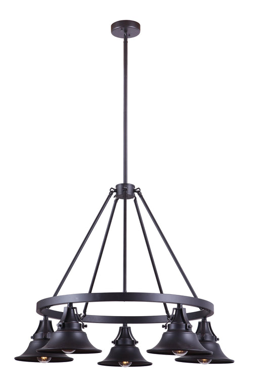 Union 5 Light 35" Outdoor Chandelier in Oiled Bronze Gilded