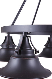 Union 5 Light 35" Outdoor Chandelier in Oiled Bronze Gilded