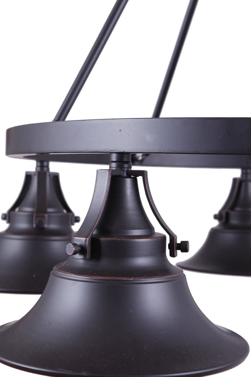 Union 5 Light 35" Outdoor Chandelier in Oiled Bronze Gilded