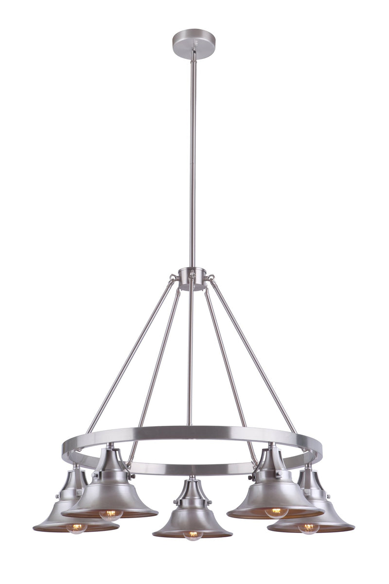 Union 5 Light 35" Outdoor Chandelier in Satin Aluminum