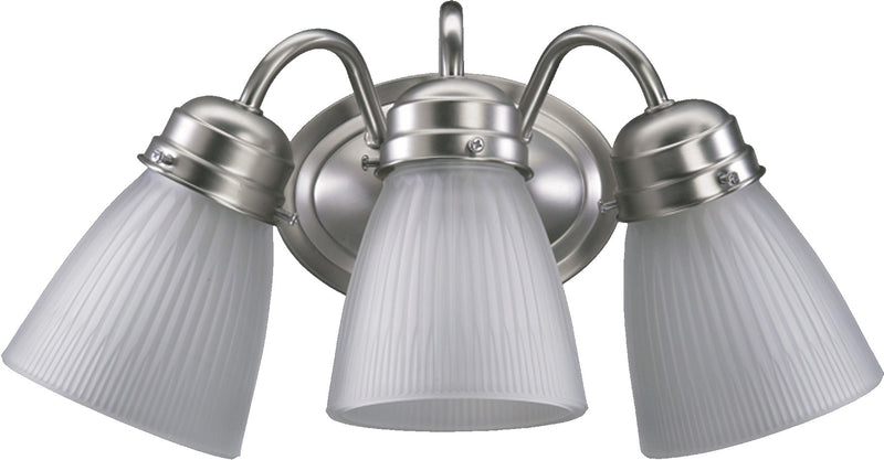 3 Light Traditional Vanity in Satin Nickel