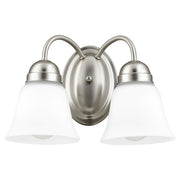 2 Light Traditional Vanity Light in Satin Nickel