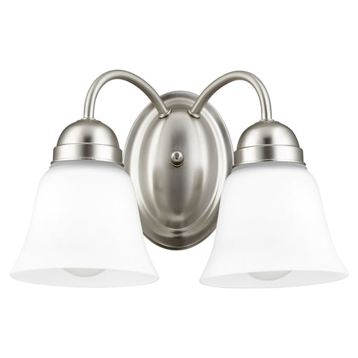 2 Light Traditional Vanity Light in Satin Nickel