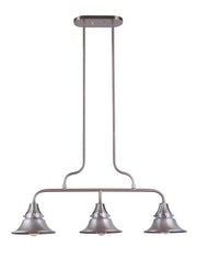 Union 3 Light 37" Outdoor Island in Satin Aluminum