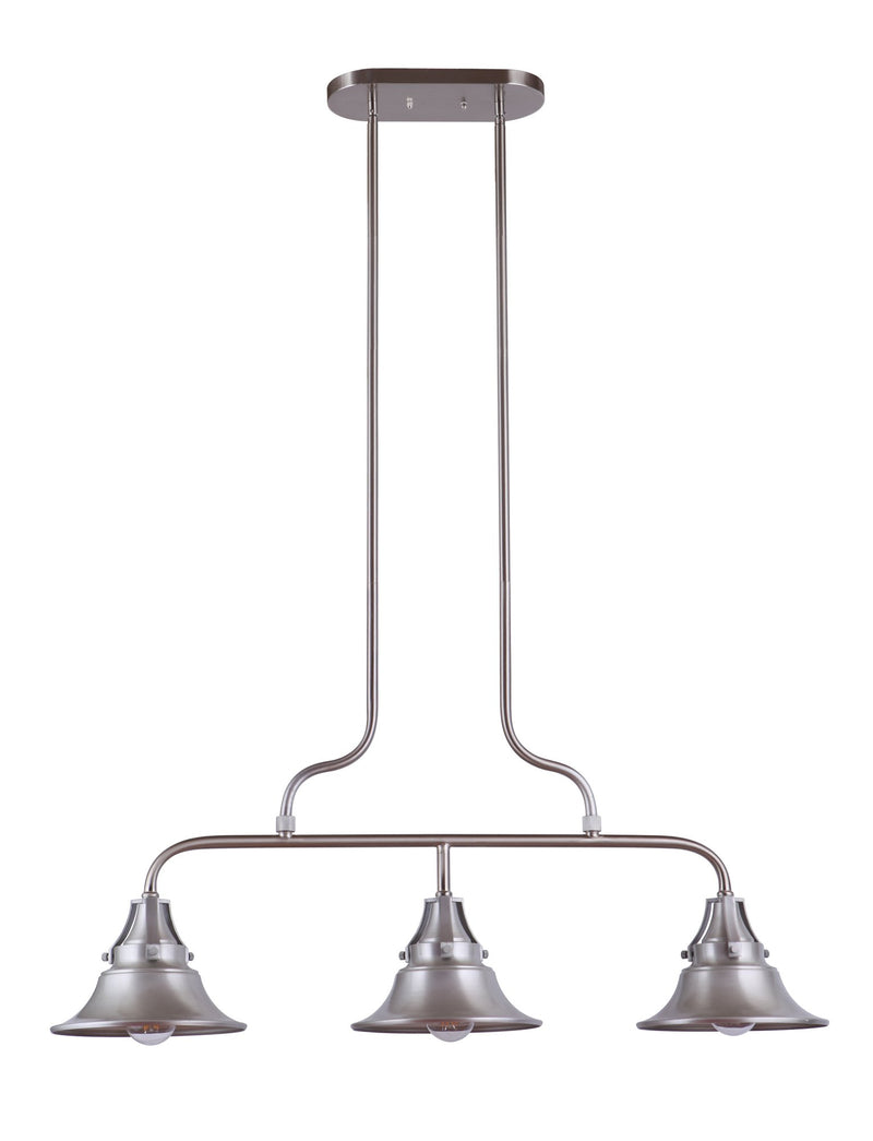 Union 3 Light 37" Outdoor Island in Satin Aluminum