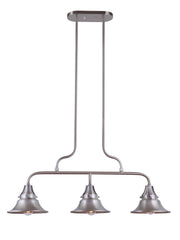 Union 3 Light 37" Outdoor Island in Satin Aluminum