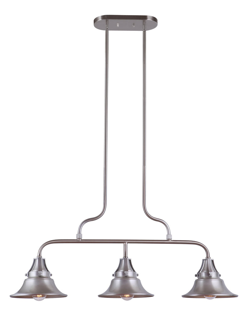 Union 3 Light 37" Outdoor Island in Satin Aluminum