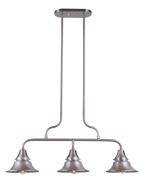 Union 3 Light 37" Outdoor Island in Satin Aluminum
