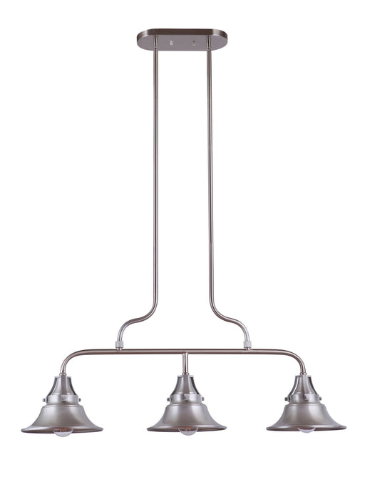 Union 3 Light 37" Outdoor Island in Satin Aluminum