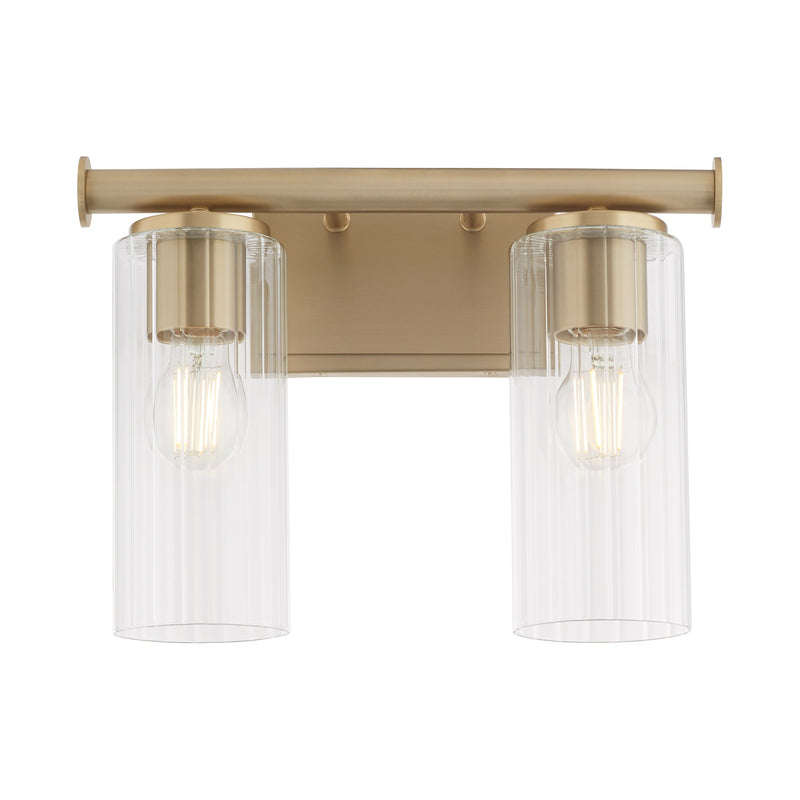 Mercier 2 Light Vanity in Aged Brass