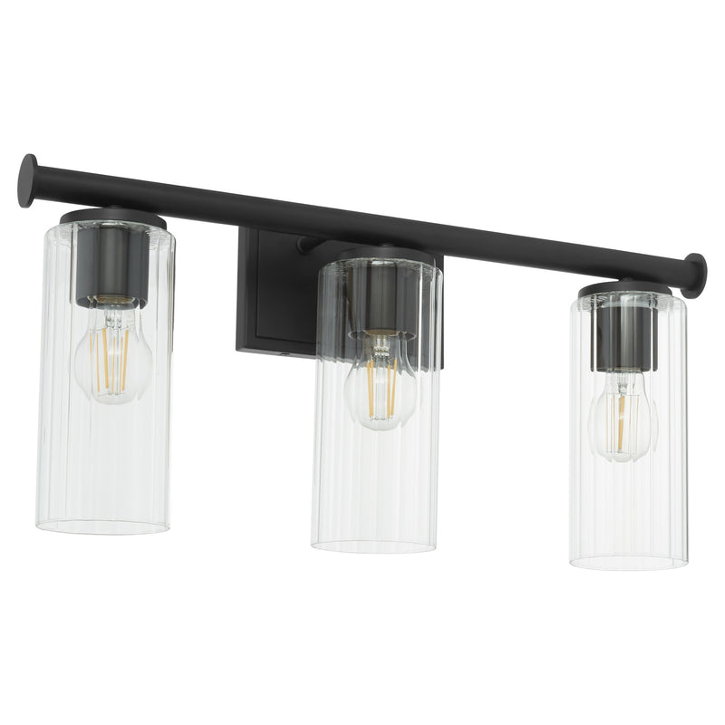 Mercier 3 Light Vanity in Matte Black