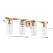 Mercier 4 Light Vanity in Aged Brass