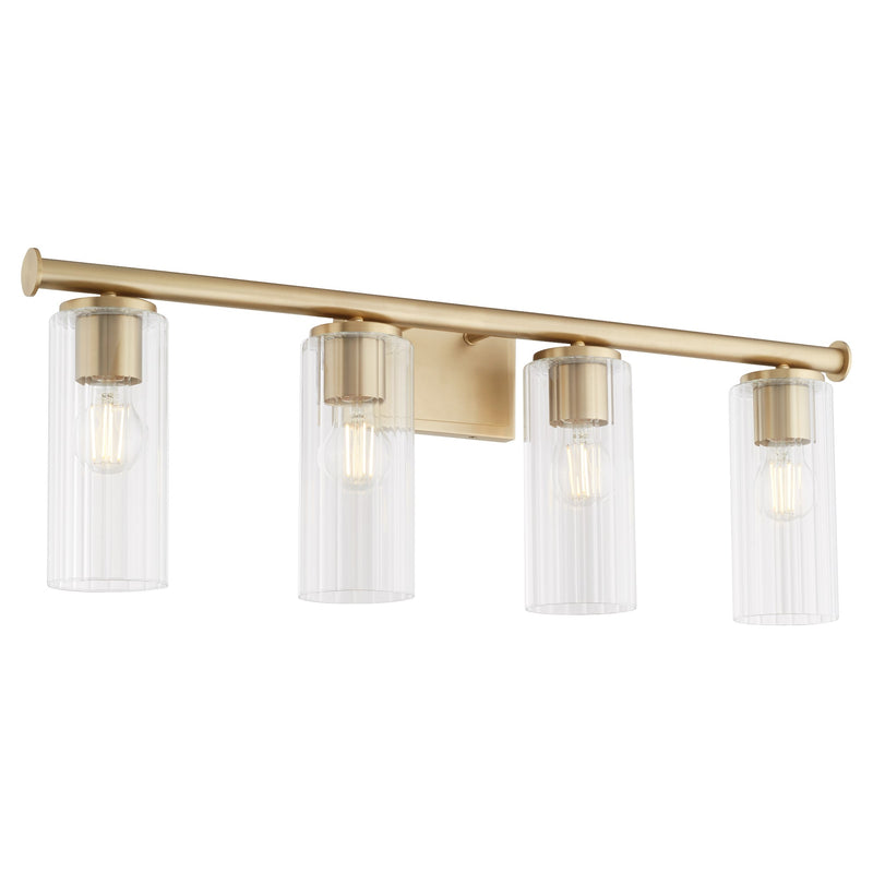 Mercier 4 Light Vanity in Aged Brass