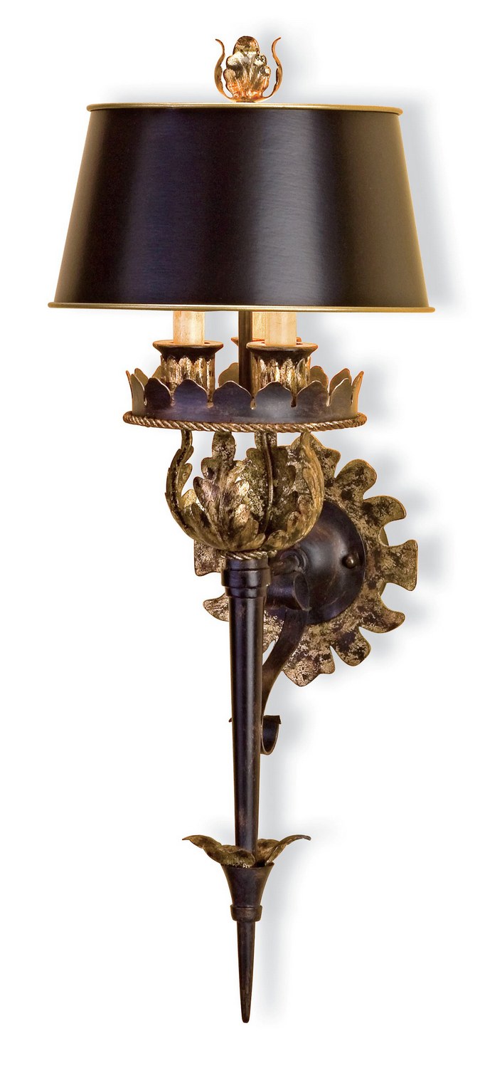 The Duke 3-Light Wall Sconce in Zanzibar Gold Leaf/Zanzibar Black