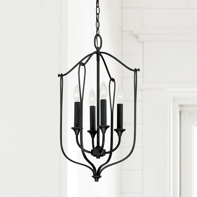 Bentley 4-Light Chandelier in Black Iron
