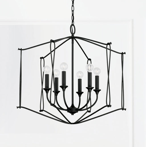 Bentley 6-Light 28" Chandelier in Black Iron