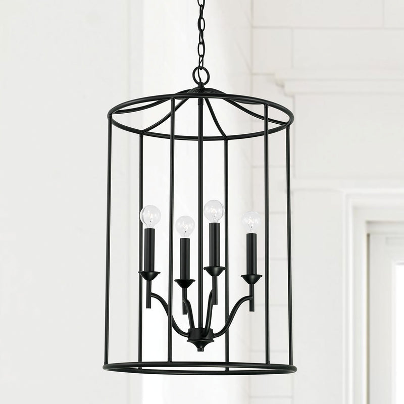 Peyton 4-Light Chandelier in Matte Black