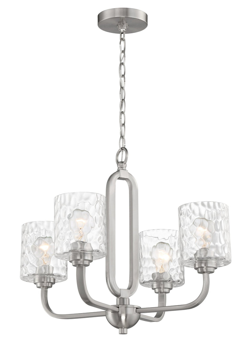 Collins 4 Light 23.75" Chandelier in Brushed Polished Nickel