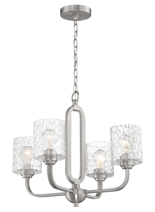 Collins 4 Light 23.75" Chandelier in Brushed Polished Nickel