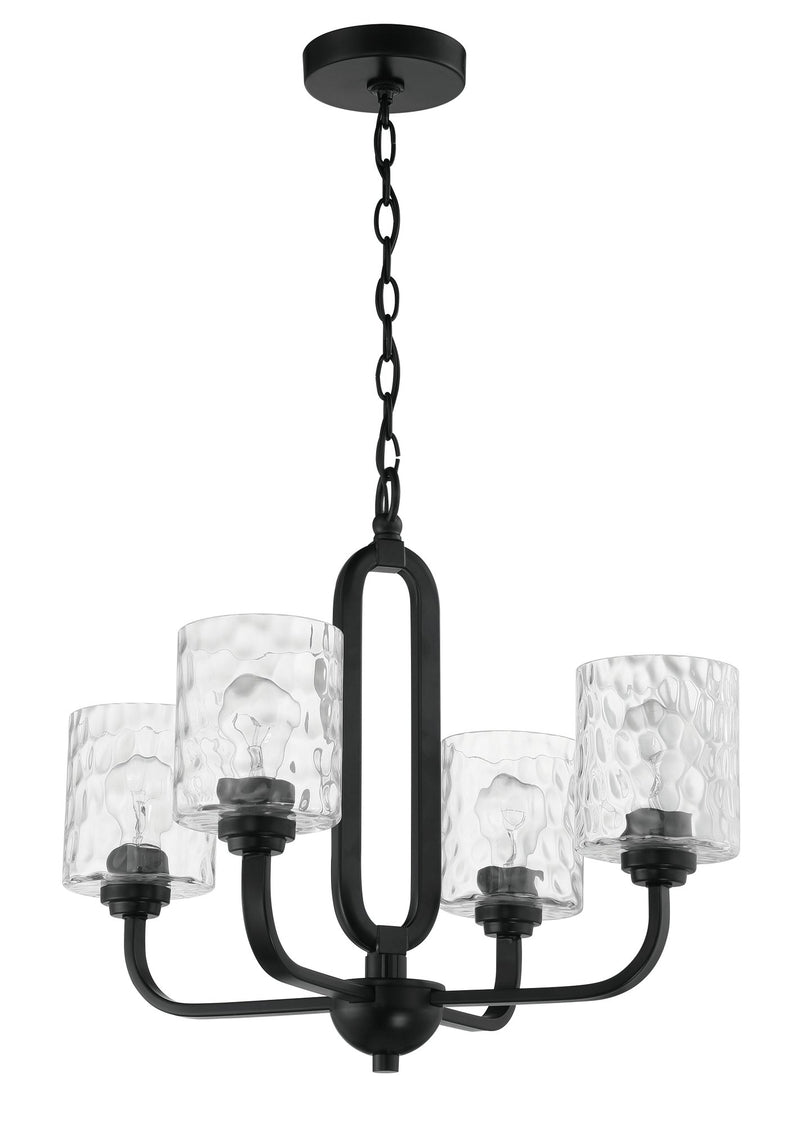 Collins 4 Light 23.75" Chandelier in Flat Black