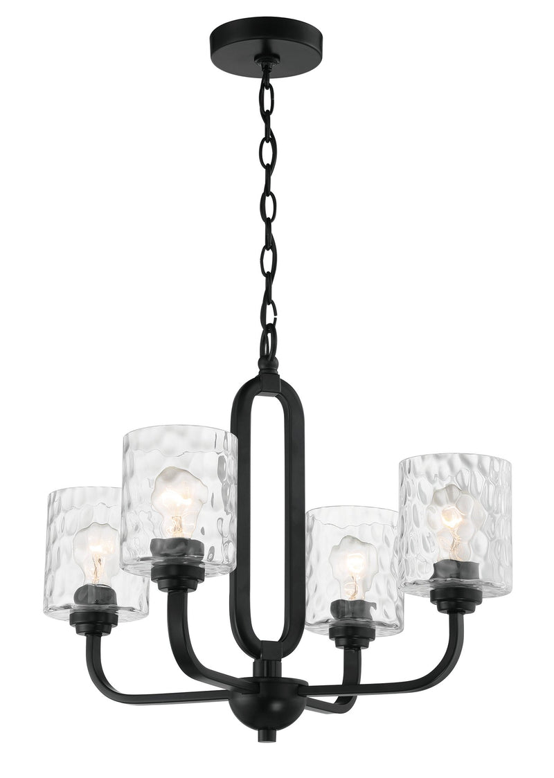 Collins 4 Light 23.75" Chandelier in Flat Black