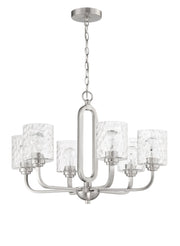 Collins 6 Light 26" Chandelier in Brushed Polished Nickel