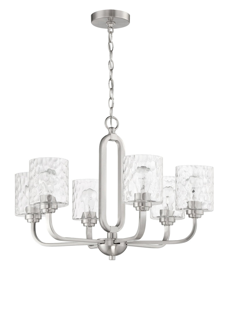 Collins 6 Light 26" Chandelier in Brushed Polished Nickel